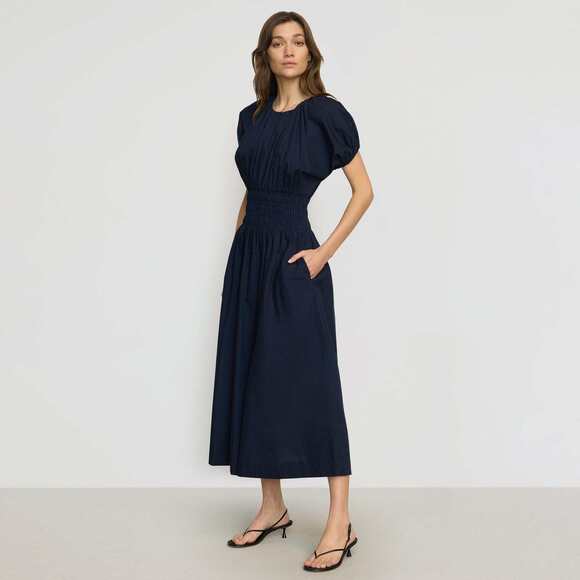 Modern Citizen Kyla Organic Cotton Blouson Dress Size MDark Navy / M - Picture 1 of 3
